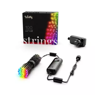 Inteligentne oświetlenie Twinkly Strings 100 Led RGB black wire/Plug F (EU type)