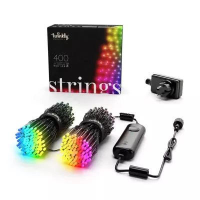 Inteligentne oświetlenie Twinkly Strings 400 Led RGB black wire/Plug F (EU type)