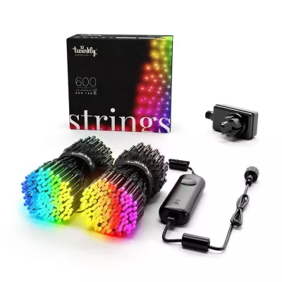 Inteligentne oświetlenie Twinkly Strings 600 Led RGB black wire/Plug F (EU type)