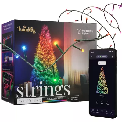 Inteligentne oświetlenie Twinkly Strings - 750 RGB Lights String, Black Wire, Plug F