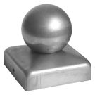 Daszek stalowy na słupek 120 x 120 mm kula fi 80 mm