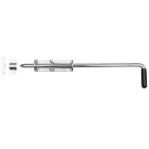 Rygiel do bramy lub furtki ze sprężyną. 420x14 mm, ocynkowany