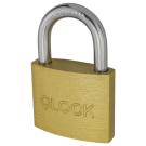 Kłódka żeliwna  QLOCK 50 mm złota