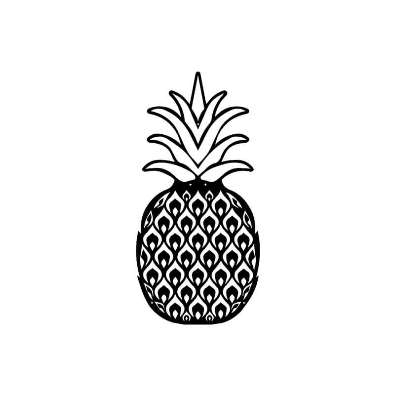 Ananas - metalowa ozdoba ścienna 700 x 350 mm