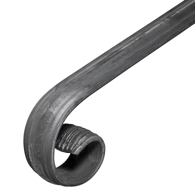Zakończenie pochwytu stalowe kute 40x12 mm H100 x L350 mm
