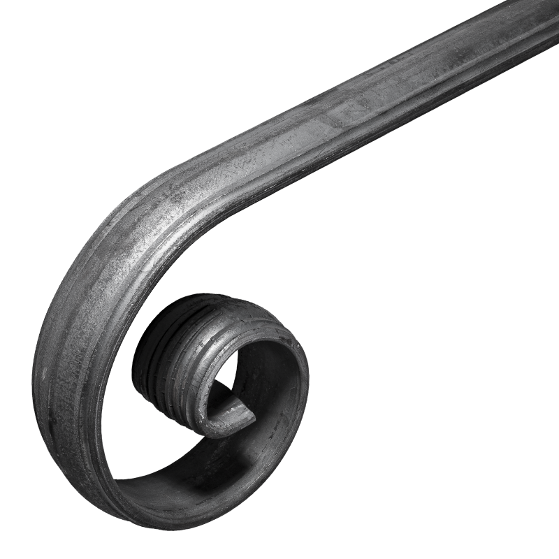 Zakończenie pochwytu stalowe kute 50x14 mm H180 x L300 mm