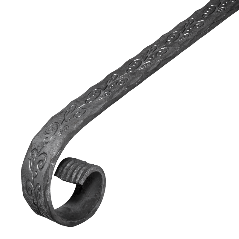 Zakończenie pochwytu stalowe kute 40x8 mm H100 x L350 mm