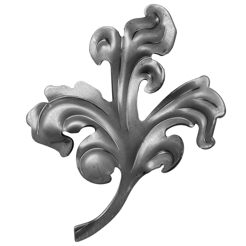 Liść z blachy prawy H164 mm x L130 mm x 2 mm