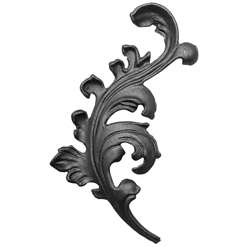 Liść stalowy kuty prawy H280 x L155 x 4 mm