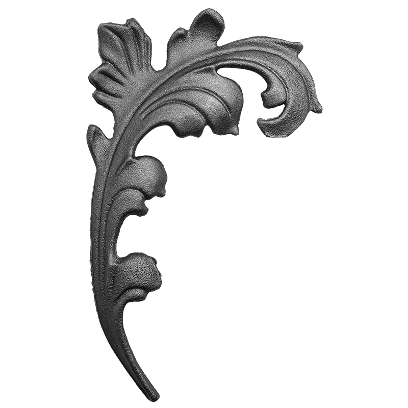 Liść stalowy ozdobny H250 x L150 x 4 mm prawy