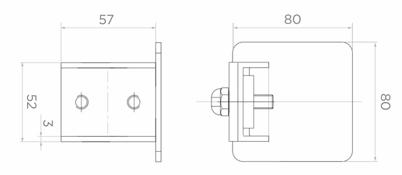 Zakończenie profilu jezdnego bramy przesuwnej 80x80 mm