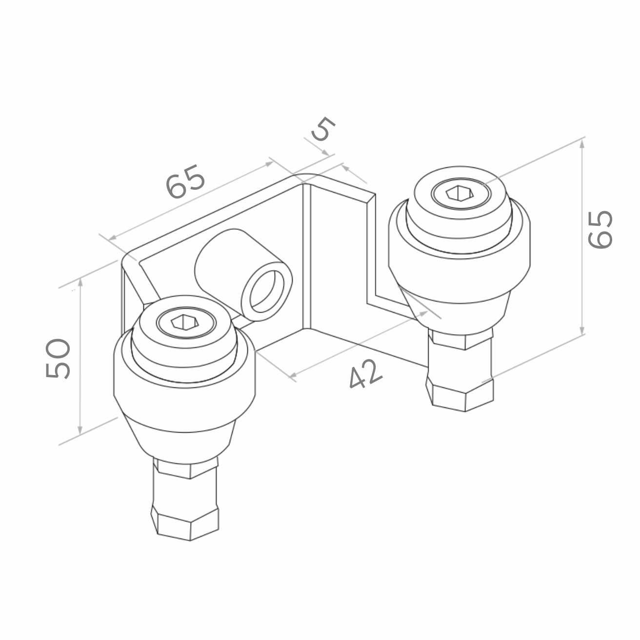 Uchwyt do bram przesuwnych z rolkami gumowymi 40 mm