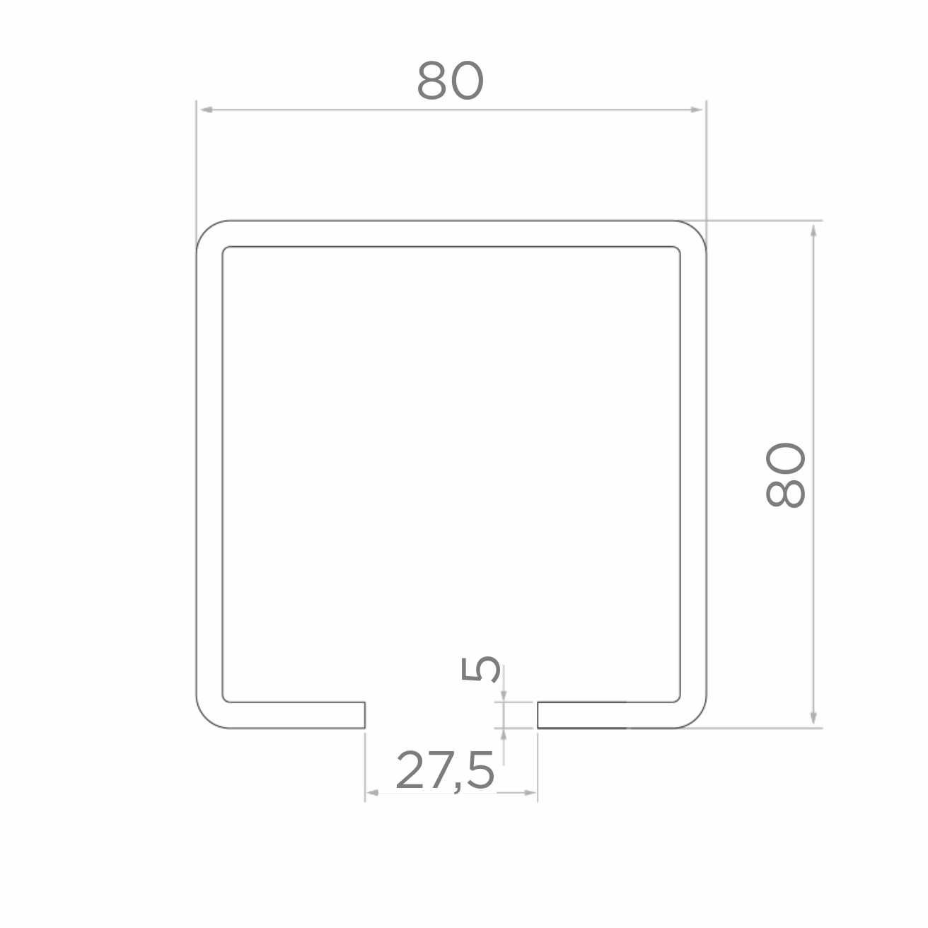 Szyna do bramy przesuwnej, ceownik 80x80 długość 6 m
