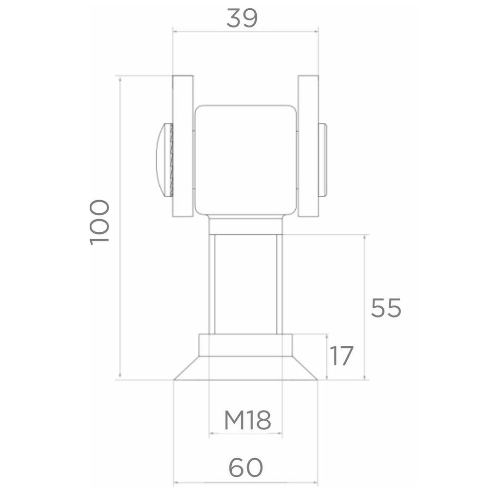 Zawias stalowy regulowany M18