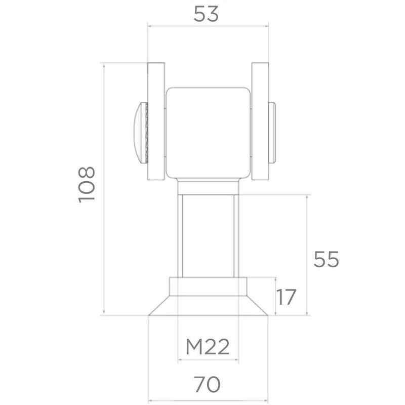 Zawias stalowy regulowany M22