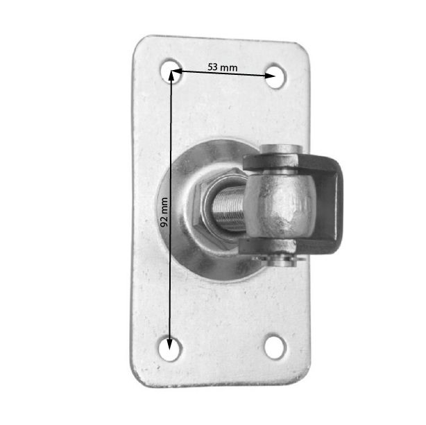 Zawias regulowany z szyldem prostokątnym M16 120 x 75 mm