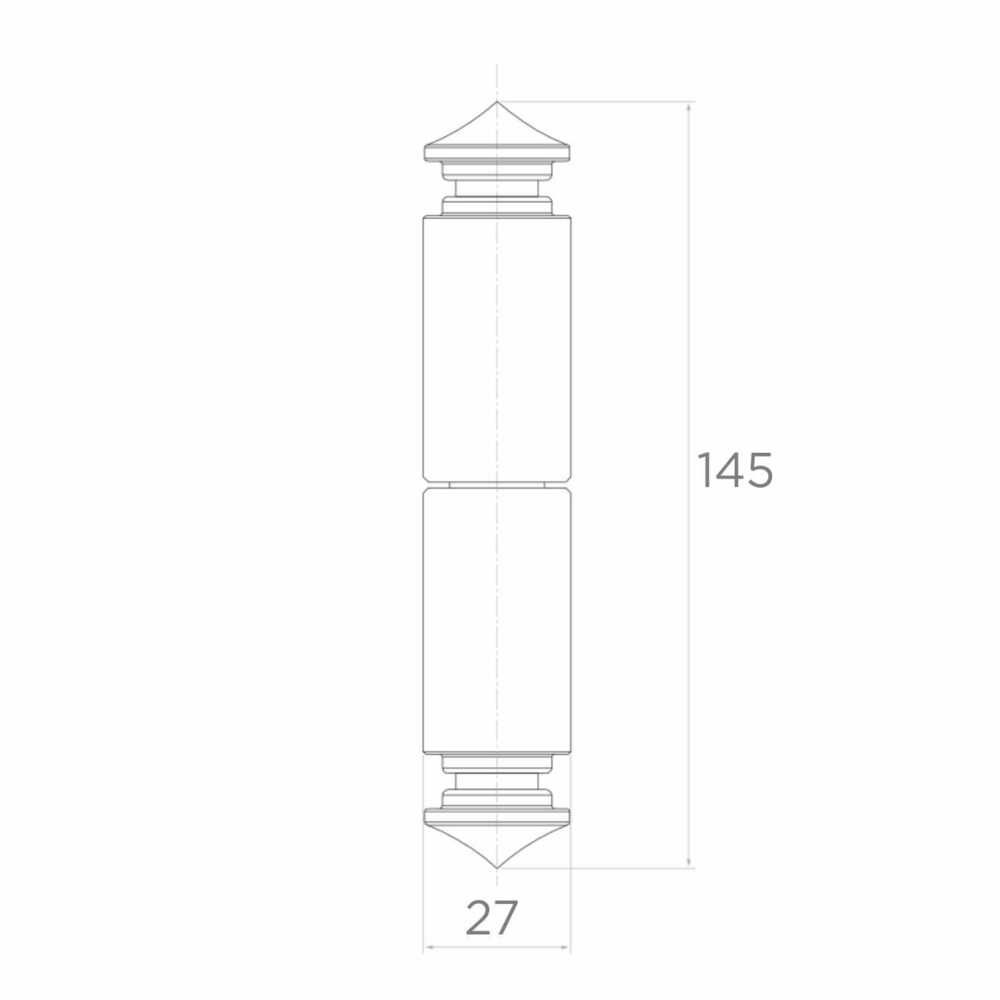 Zawias toczony ozdobny H145 D27 mm z kulą