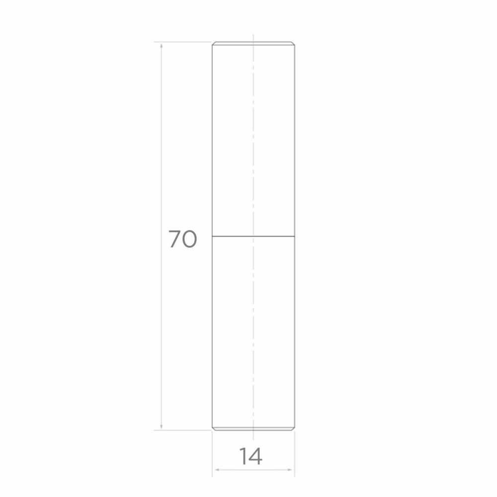 Zawias toczony z kulką, do bram skrzydłowych D14 x H70