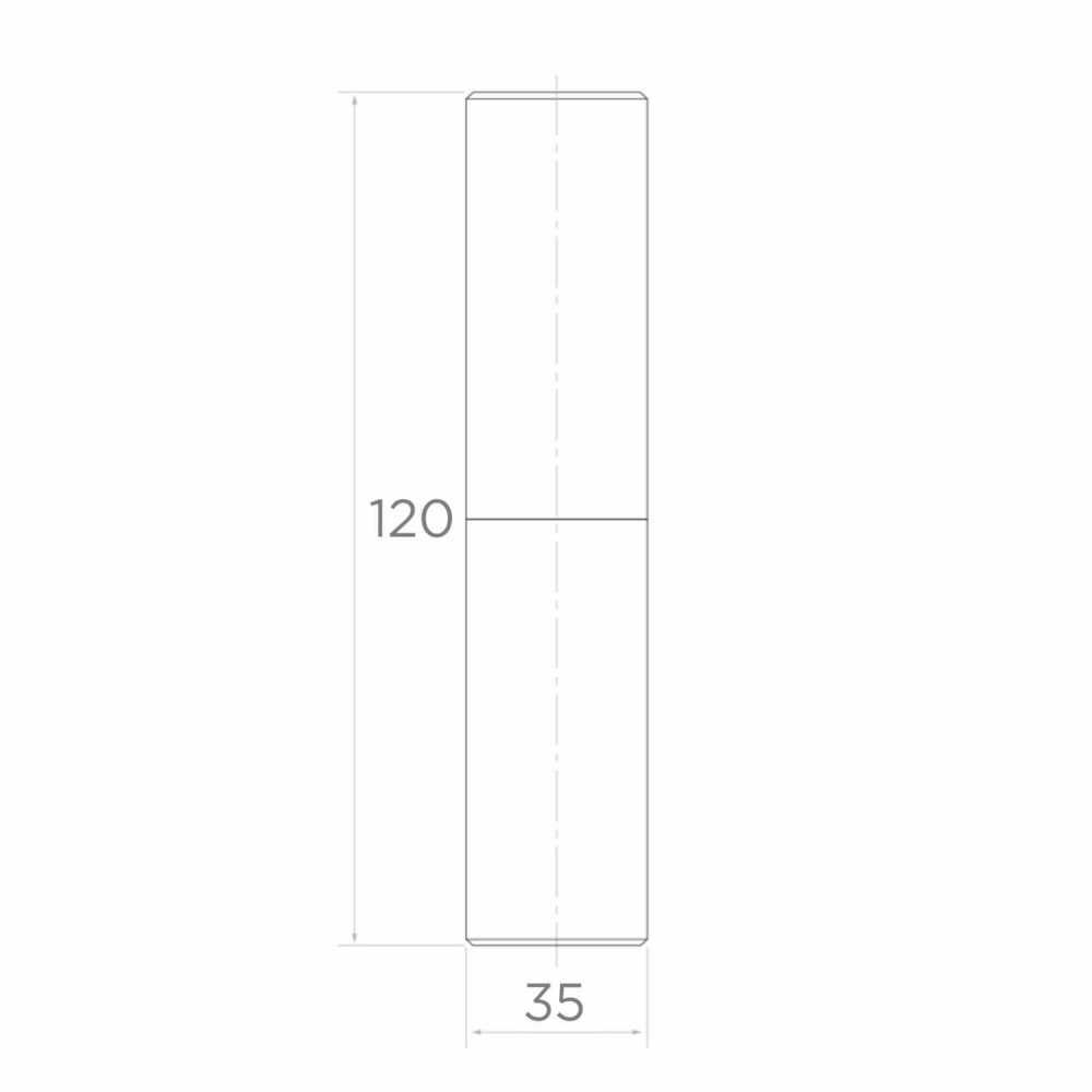 Zawias toczony do bramy D35 x H120 mm z kulą