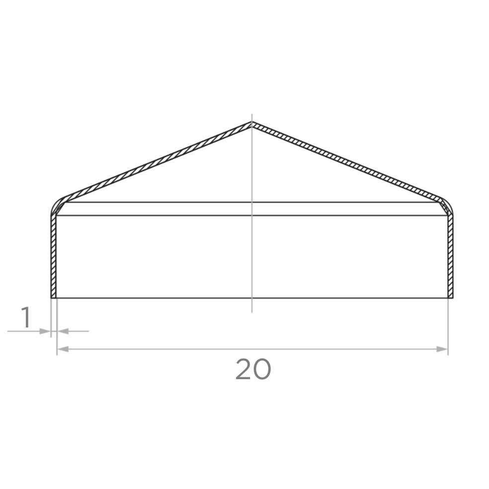 Daszek stalowy kopertowy na słupek 20x20x1 mm