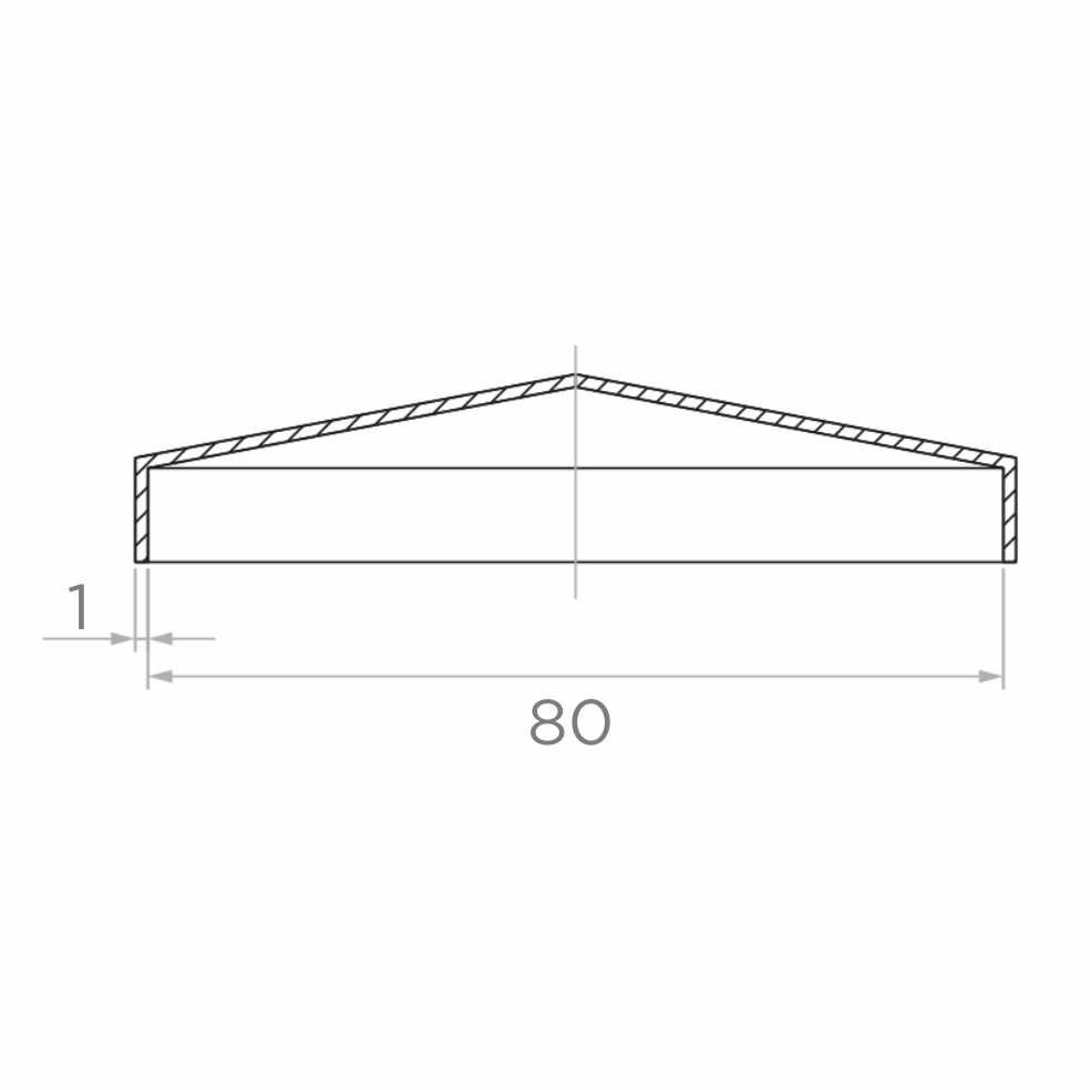 Daszek stalowy na słupek 80 x 80 x 0,8 mm