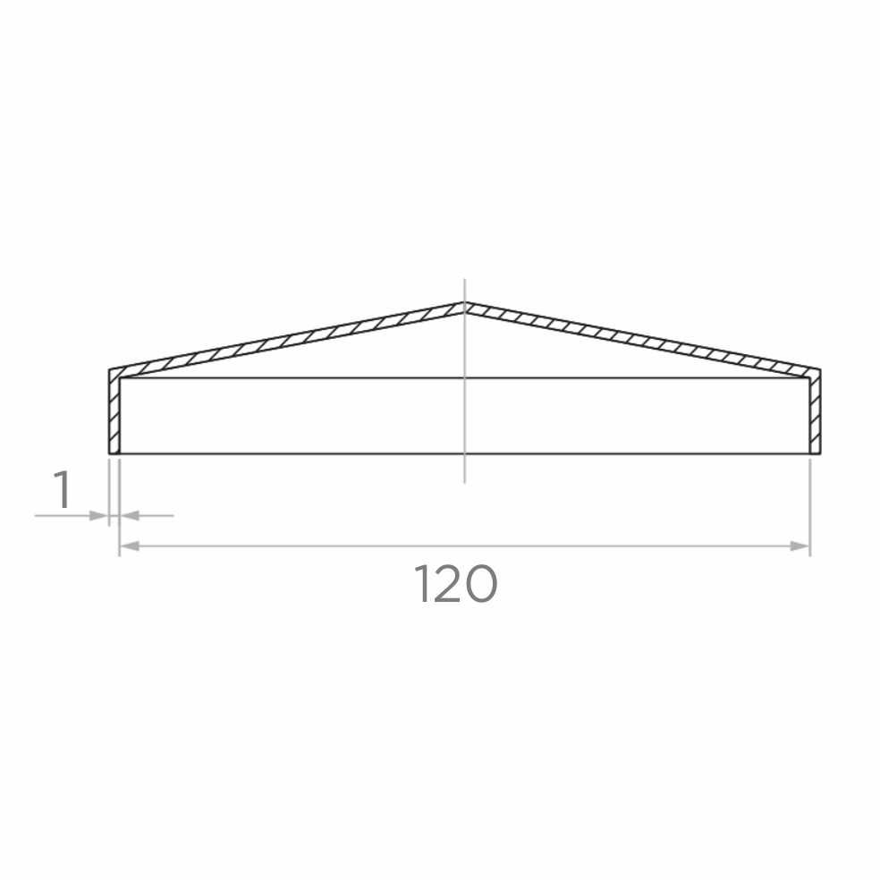 Daszek stalowy kopertowy na słupek 120 x 120 x 0,8 mm