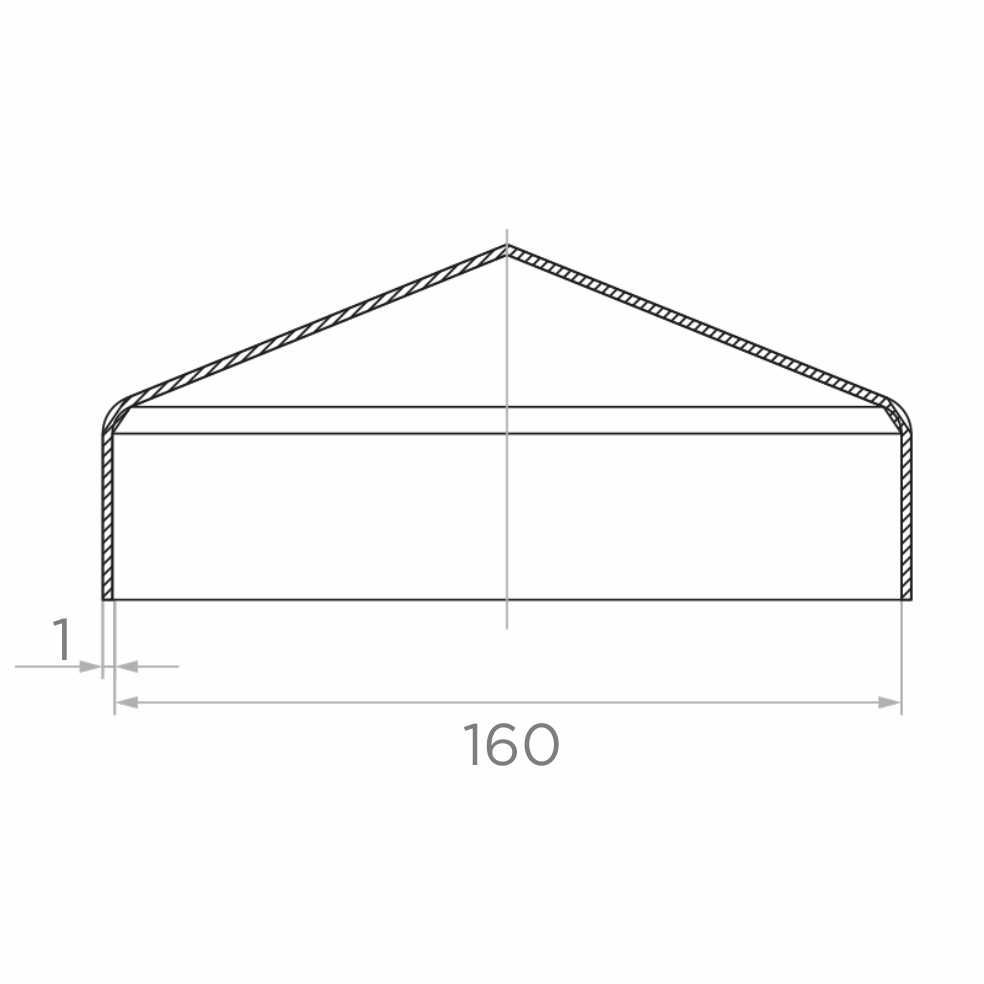 Daszek stalowy kopertowy na słupek 160x160x1 mm