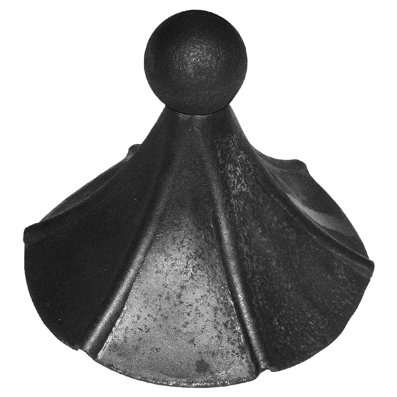 Daszek stalowy kuty na słupek fi180 x H170 x 3 mm