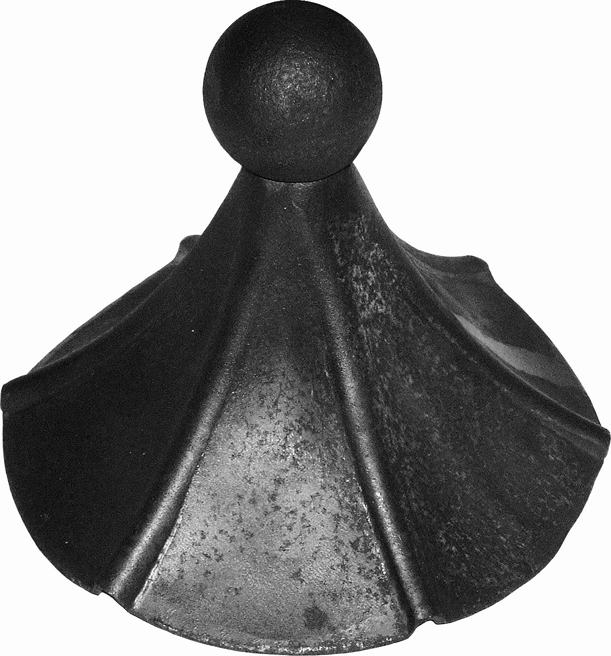 Daszek stalowy kuty na słupek fi130 x H140 x 3 mm