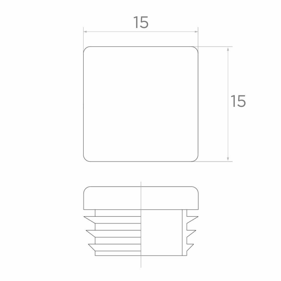 Zaślepka plastikowa do profilu kwadratowego 15x15 mm