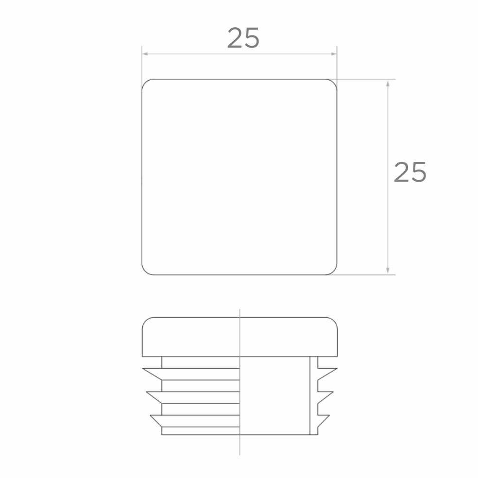 Zaślepka plastikowa do profilu kwadratowego 25x25 mm