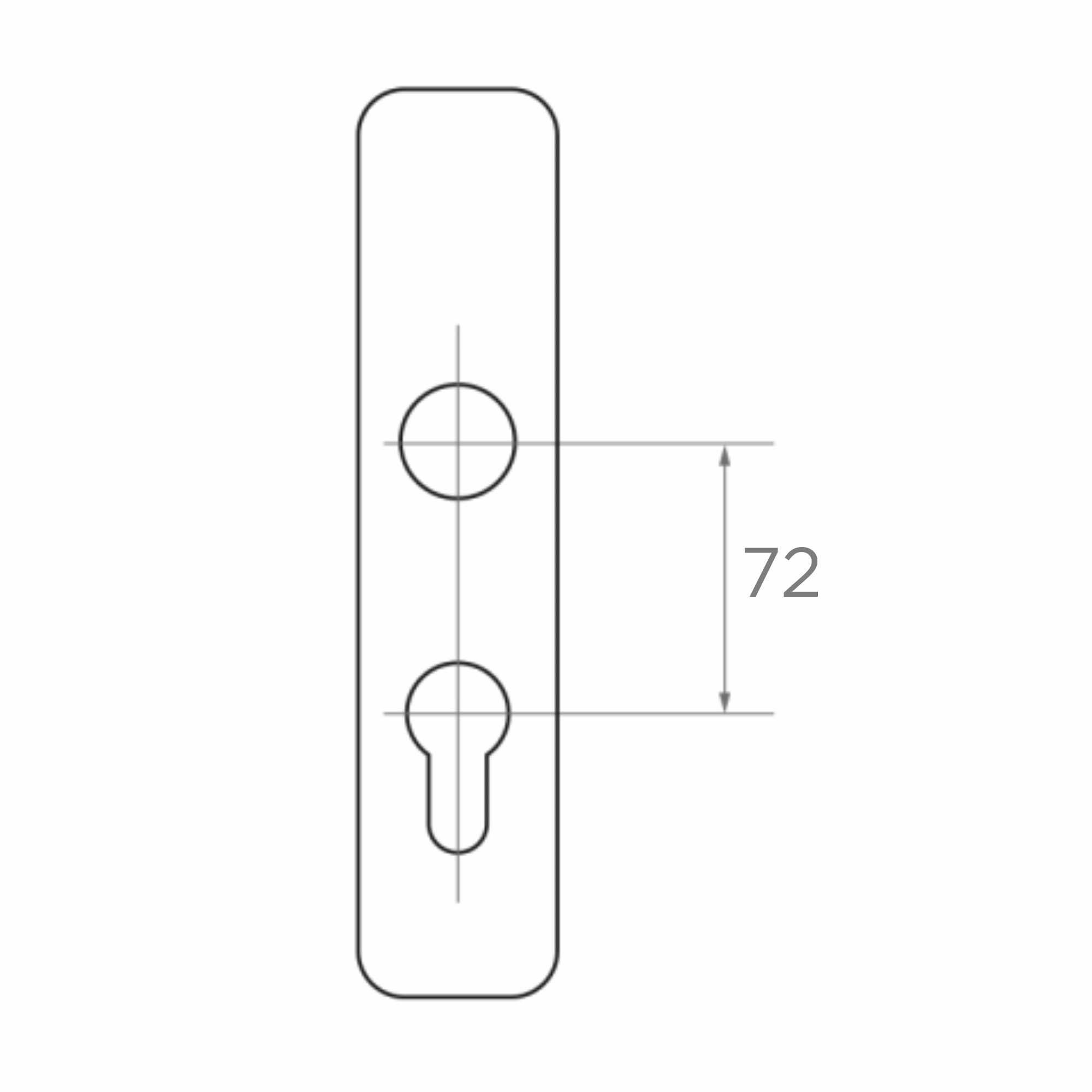 Gałko-klamka do drzwi z szyldem 72 H240 x L30 mm