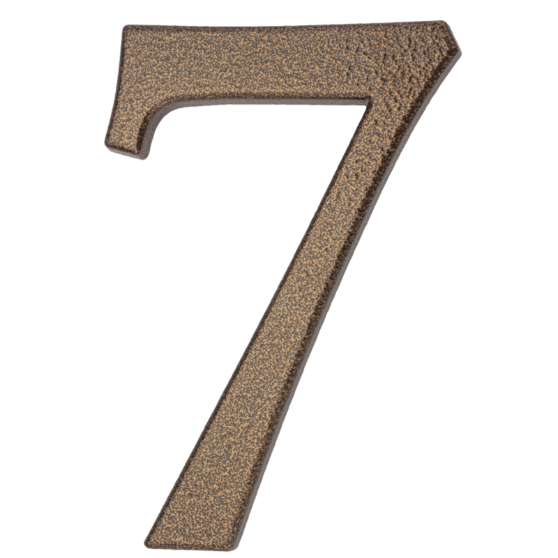 Aluminiowa cyfra na dom "7", 190 mm, złoty brąz