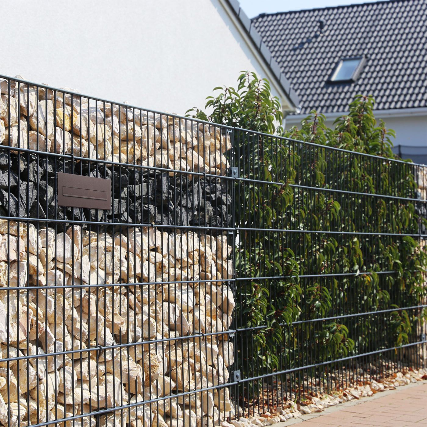Skrzynka na listy przelotowa z szufladą PM PN620, brąz metaliczny