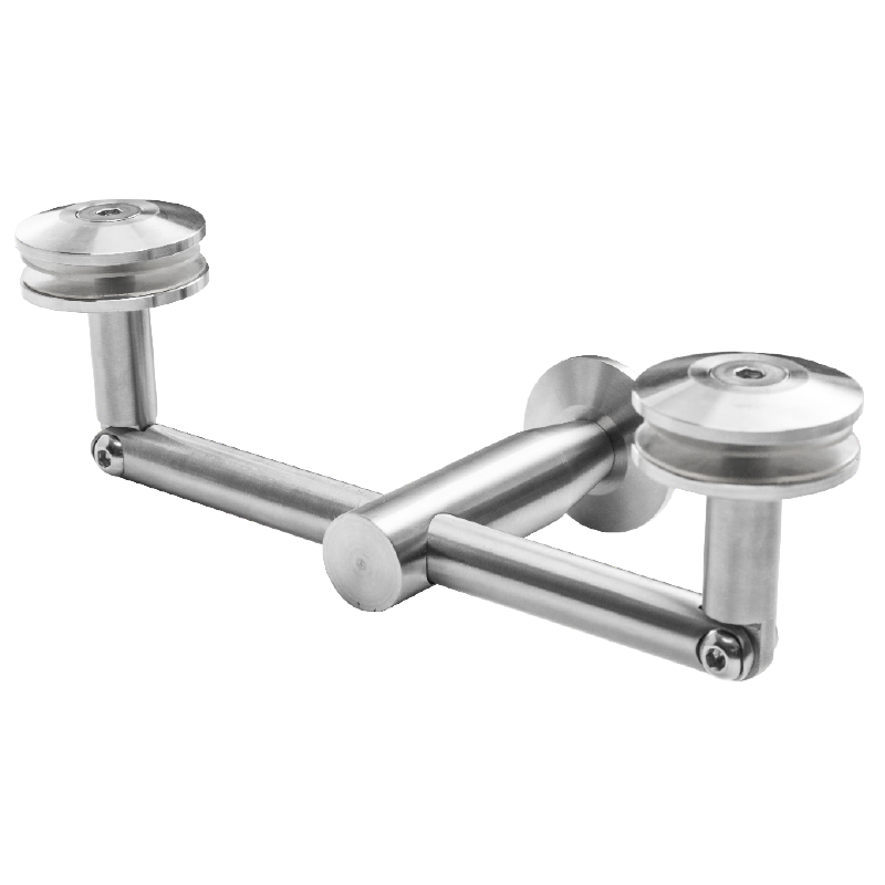 System podwójnego zadaszenia szklanego, element dolny dla odciągu M10 mocujący szkło grubości 8-16 mm