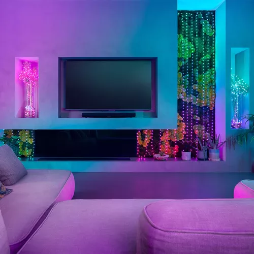 Lampki łańcuchowe - perełki Twinkly Strings USB - 100 Pearl-shaped RGB LEDs, Clear Wire, USB-C
