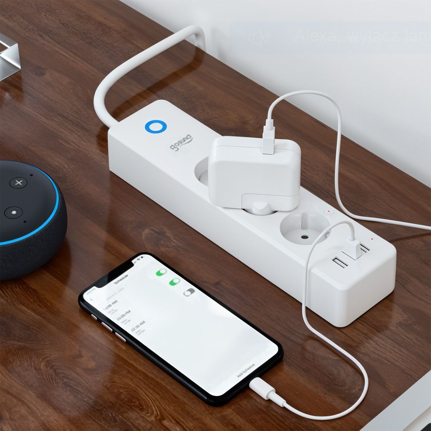Inteligentna listwa zasilająca Gosund WiFi P1 PLUS – 3x AC schuko, 3 x USB-A, Tuya