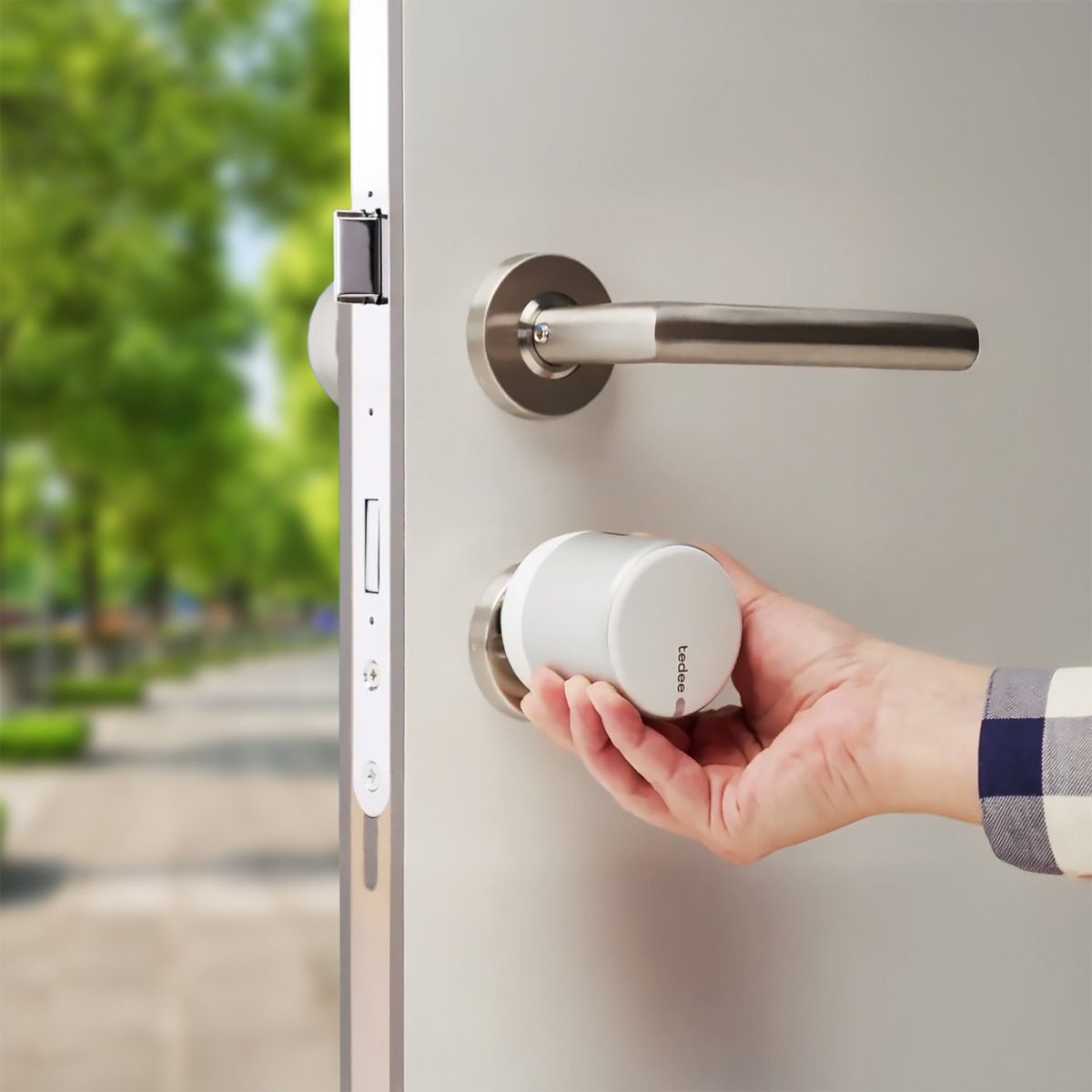 Inteligentny zamek Tedee GO – srebrny