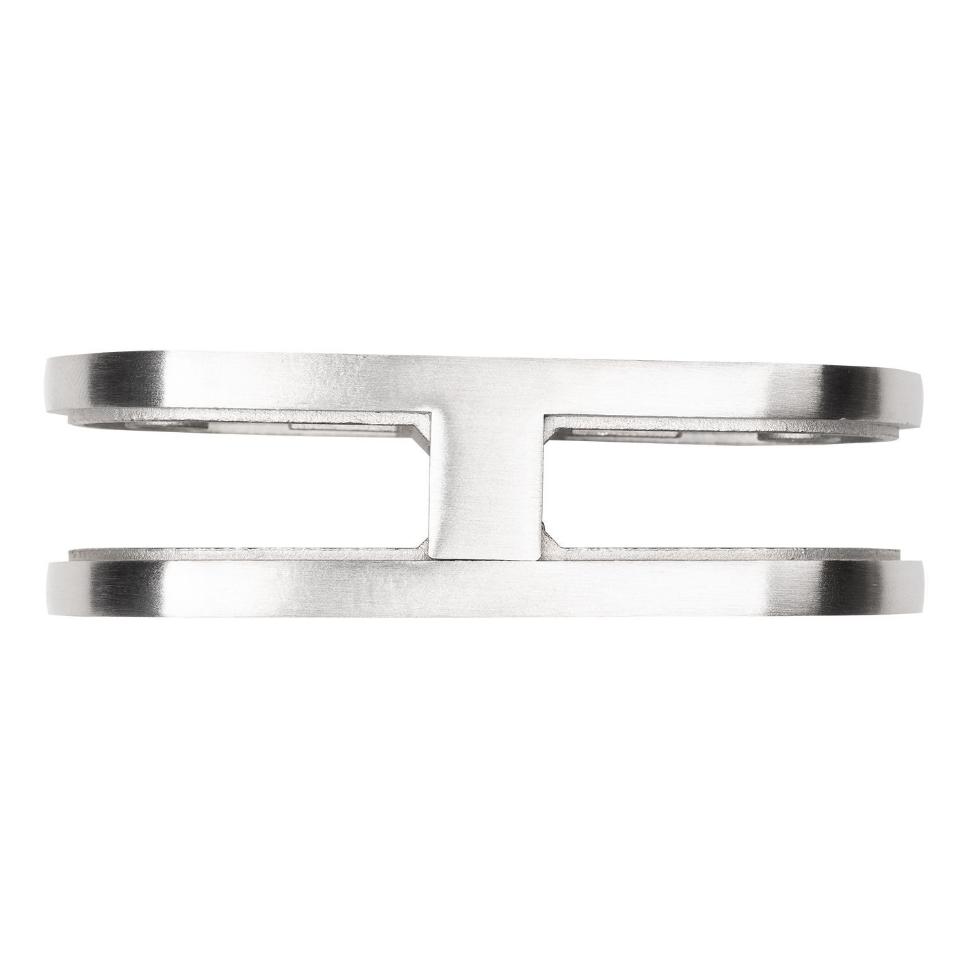 Uchwyt do szkła zaokrąglony 180°, 106x45mm, pin zabezpieczający, grubość szyby 6-12,76 mm, stal nierdzewna, satyna