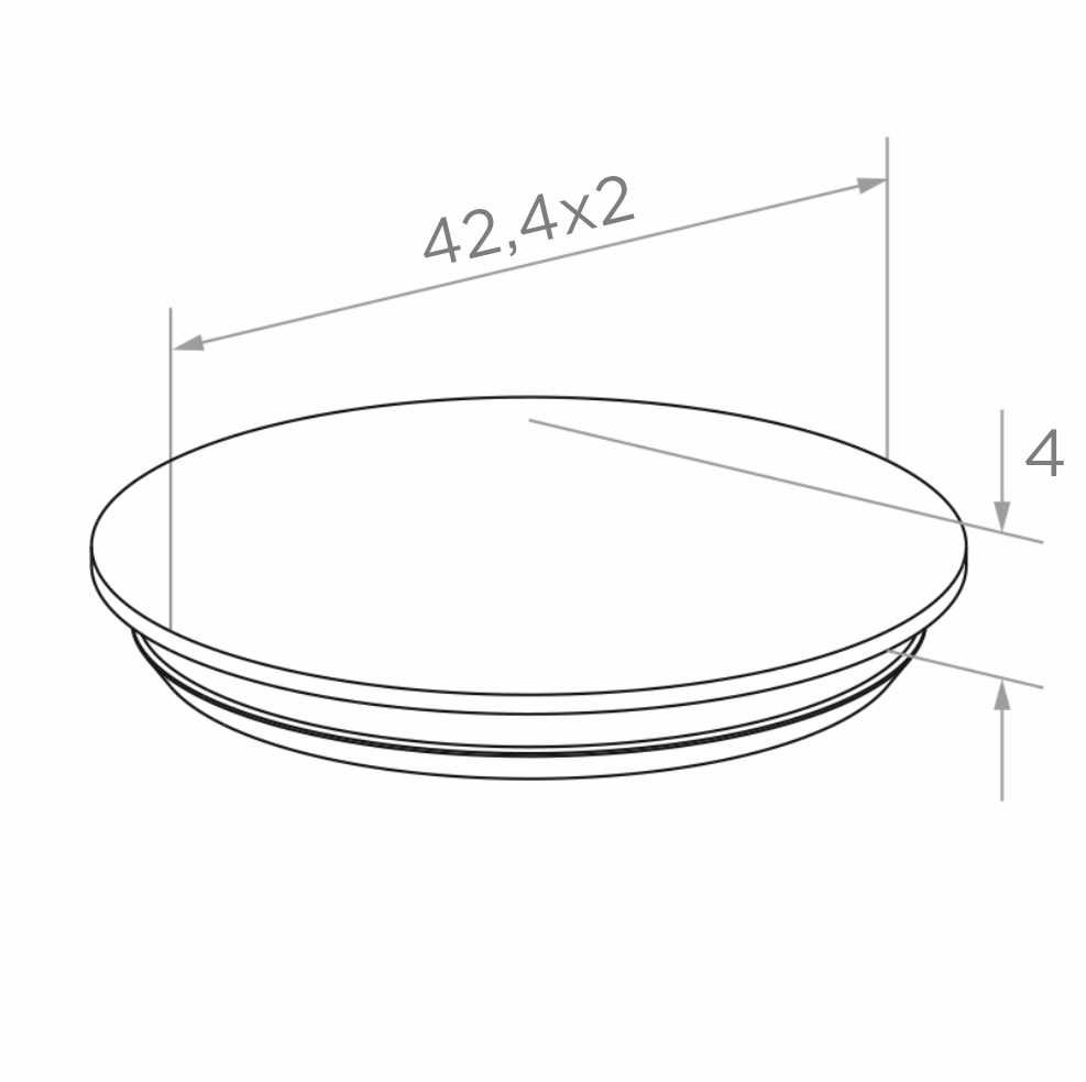 Zaślepka poręczy lub słupka balustrady fi42,4 mm, wypukła wbijana, H4 mm, stal nierdzewna, satyna