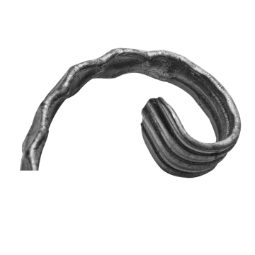 Spirala kuta typu C fakturowana z liściem 12x6 mm H150 x L100 mm lewa