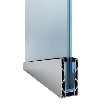 Profil typu U do balustrad całoszklanych 5000 mm – mocowanie od góry – Kozza, seria KE 100