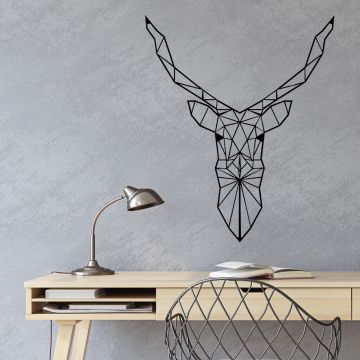 Jeleń geometryczny - metalowa ozdoba ścienna 600x500 mm