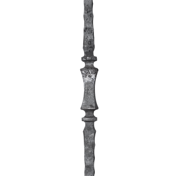 Słup stalowy 25x25 mm z elementem ozdobnym H1200 x L48 mm