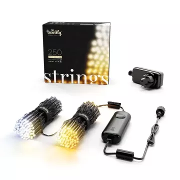 Inteligentne oświetlenie Twinkly Strings 250 Led AWW black wire Plug F (EU type) 20 m