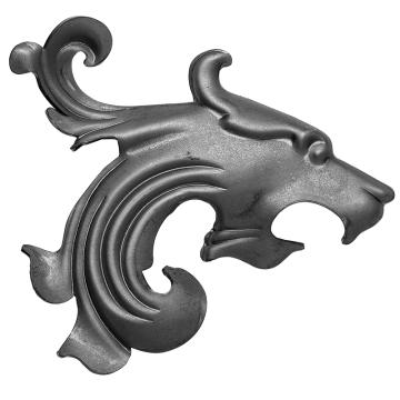 Głowa z blachy H240 mm x L140 mm x 2 mm prawa