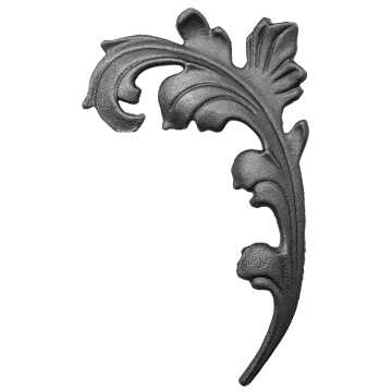 Liść stalowy ozdobny H250 x L150 x 4 mm lewy