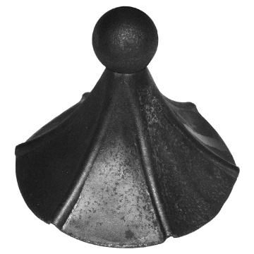 Daszek stalowy kuty na słupek fi180 x H170 x 3 mm