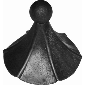 Daszek stalowy kuty na słupek fi130 x H140 x 3 mm
