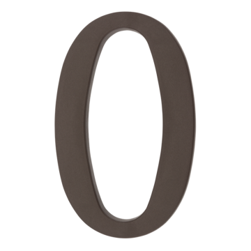 Plastikowa cyfra na dom "0", 180 mm, brązowa